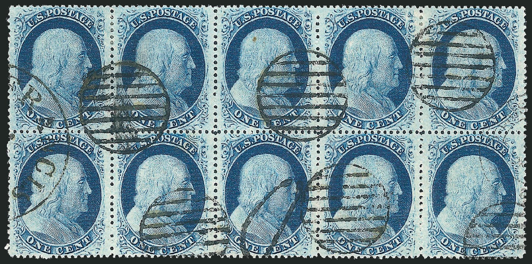 US Stamps Value Scott Catalogue 24: 1857 1c Franklin. Robert Siegel Auction Galleries, Mar 2011, Sale 1006, Lot 1323