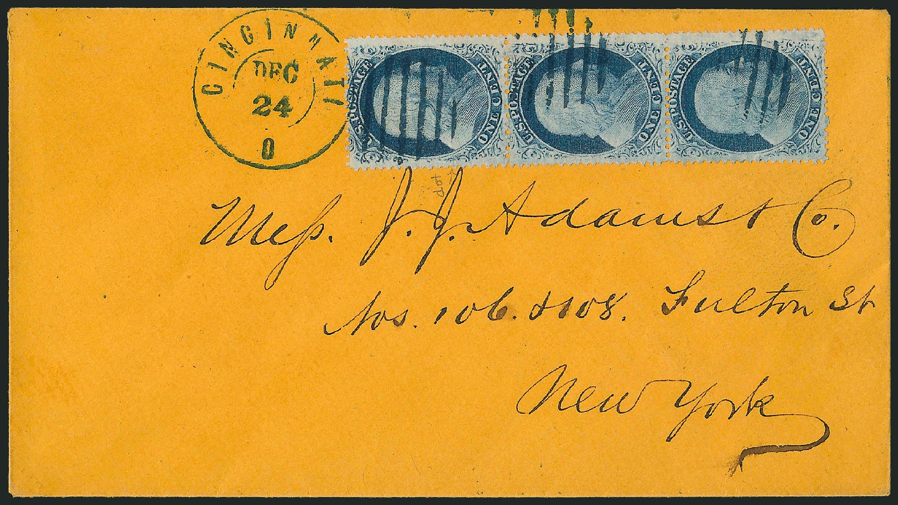 US Stamp Values Scott Catalog # 24: 1857 1c Franklin. Robert Siegel Auction Galleries, Mar 2011, Sale 1006, Lot 1353