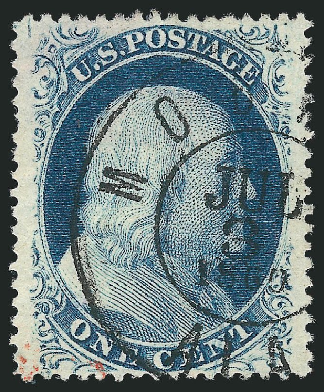 US Stamp Values Scott # 24: 1c 1857 Franklin. Robert Siegel Auction Galleries, Oct 2012, Sale 1032, Lot 3063