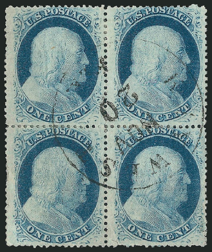 US Stamp Values Scott # 24: 1c 1857 Franklin. Robert Siegel Auction Galleries, Nov 2013, Sale 1061, Lot 3423