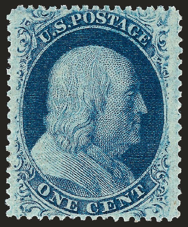 US Stamp Values Scott Catalogue # 24: 1c 1857 Franklin. Robert Siegel Auction Galleries, Dec 2008, Sale 967, Lot 4123