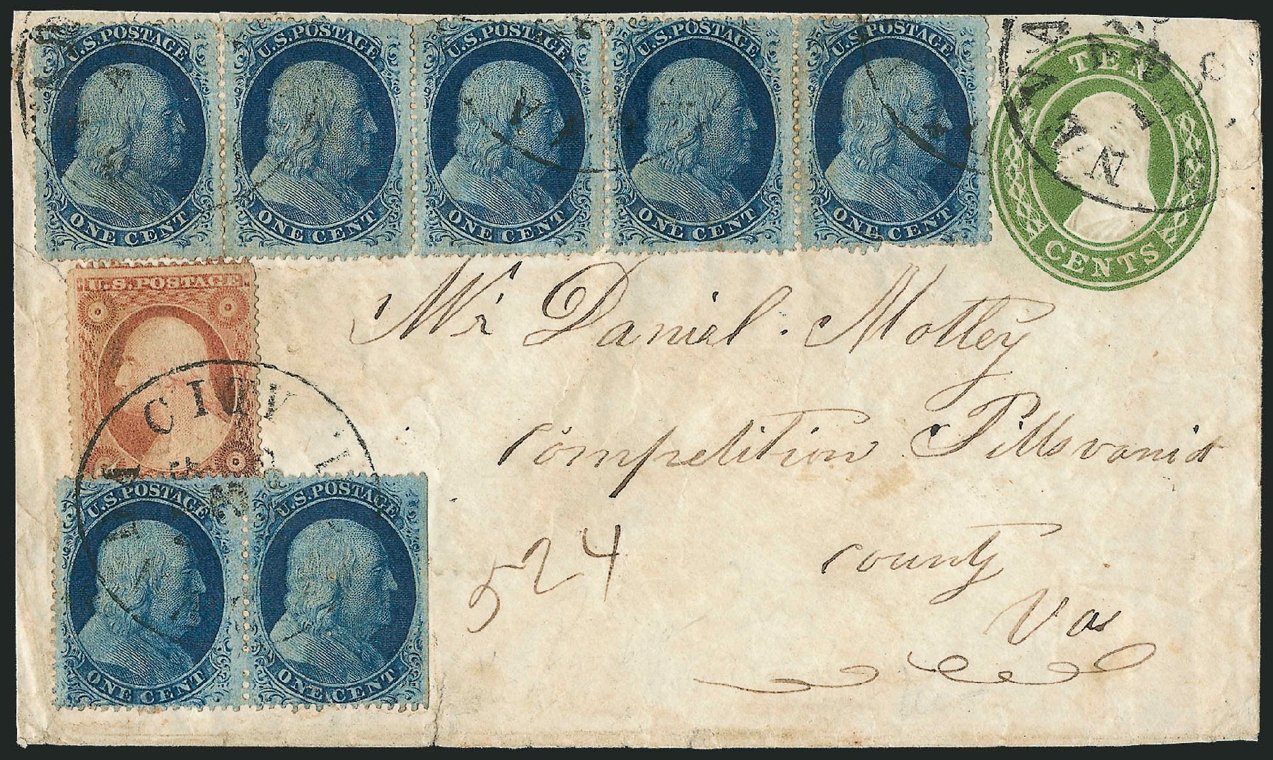 US Stamps Prices Scott Catalog # 24: 1857 1c Franklin. Robert Siegel Auction Galleries, Dec 2010, Sale 1002, Lot 3756
