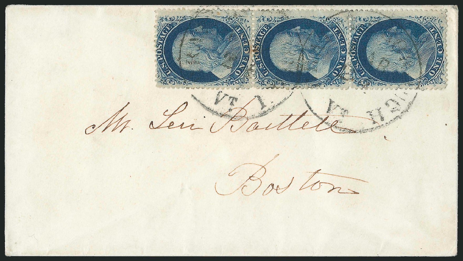 US Stamp Price Scott Cat. 24: 1857 1c Franklin. Robert Siegel Auction Galleries, Mar 2011, Sale 1006, Lot 1236