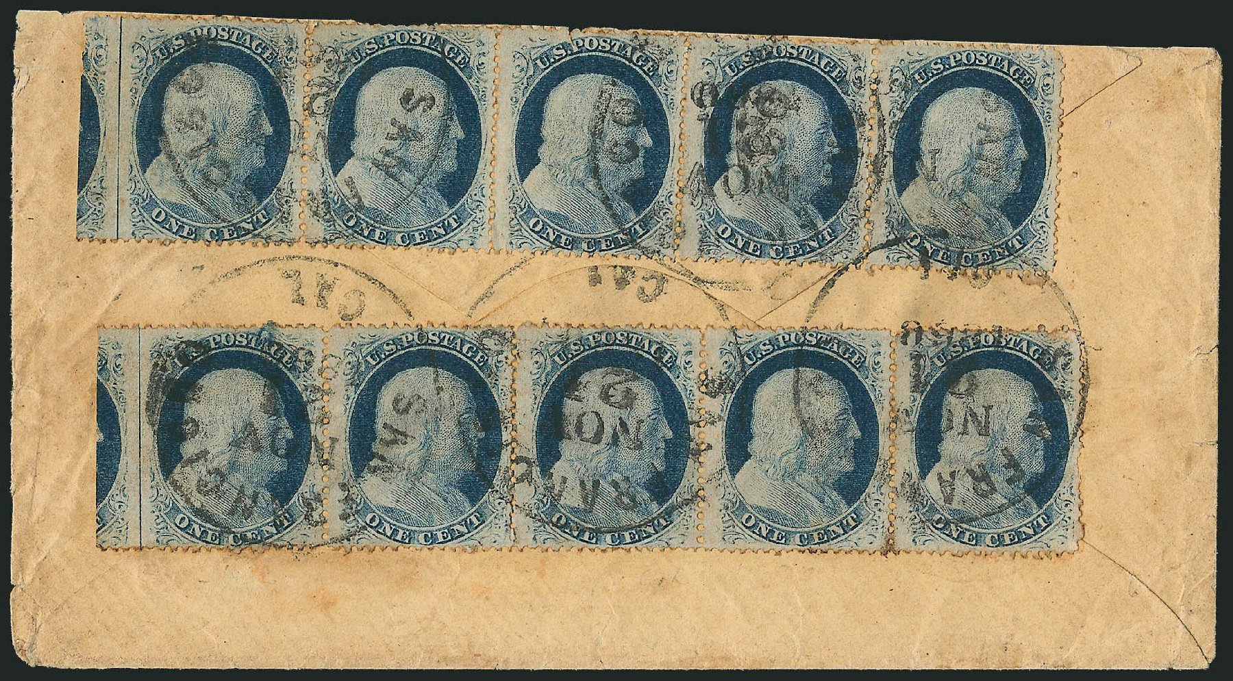 US Stamps Prices Scott Catalogue 24 - 1c 1857 Franklin. Robert Siegel Auction Galleries, Mar 2011, Sale 1006, Lot 1286