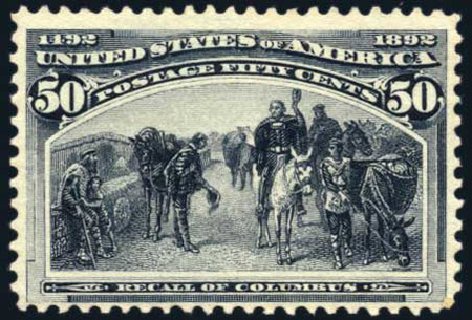 US Stamp Value Scott Catalogue # 240: 50c 1893 Columbian Exposition. Harmer-Schau Auction Galleries, Feb 2009, Sale 80, Lot 1207