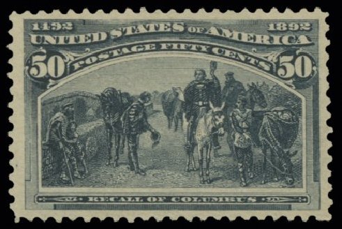 Costs of US Stamp Scott Cat. 240 - 50c 1893 Columbian Exposition. H.R. Harmer, May 2014, Sale 3005, Lot 1177