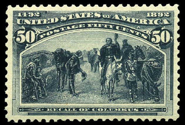 Prices of US Stamp Scott Cat. #240: 1893 50c Columbian Exposition. Matthew Bennett International, Feb 2012, Sale 340, Lot 318