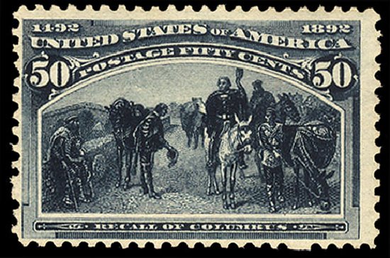 Value of US Stamp Scott Cat. 240: 1893 50c Columbian Exposition. Cherrystone Auctions, Jan 2009, Sale 200901, Lot 168