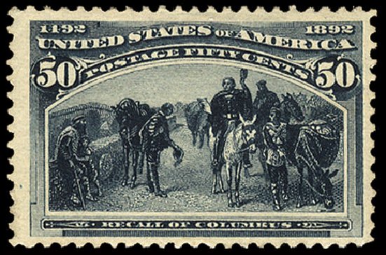 US Stamps Value Scott 240: 50c 1893 Columbian Exposition. Cherrystone Auctions, Nov 2010, Sale 201011, Lot 128