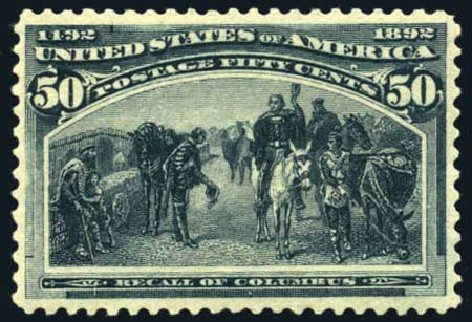 US Stamps Values Scott Catalog 240: 1893 50c Columbian Exposition. Harmer-Schau Auction Galleries, Oct 2008, Sale 79, Lot 128