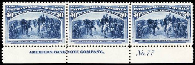 Price of US Stamp Scott Cat. 240 - 1893 50c Columbian Exposition. Daniel Kelleher Auctions, Sep 2014, Sale 655, Lot 318