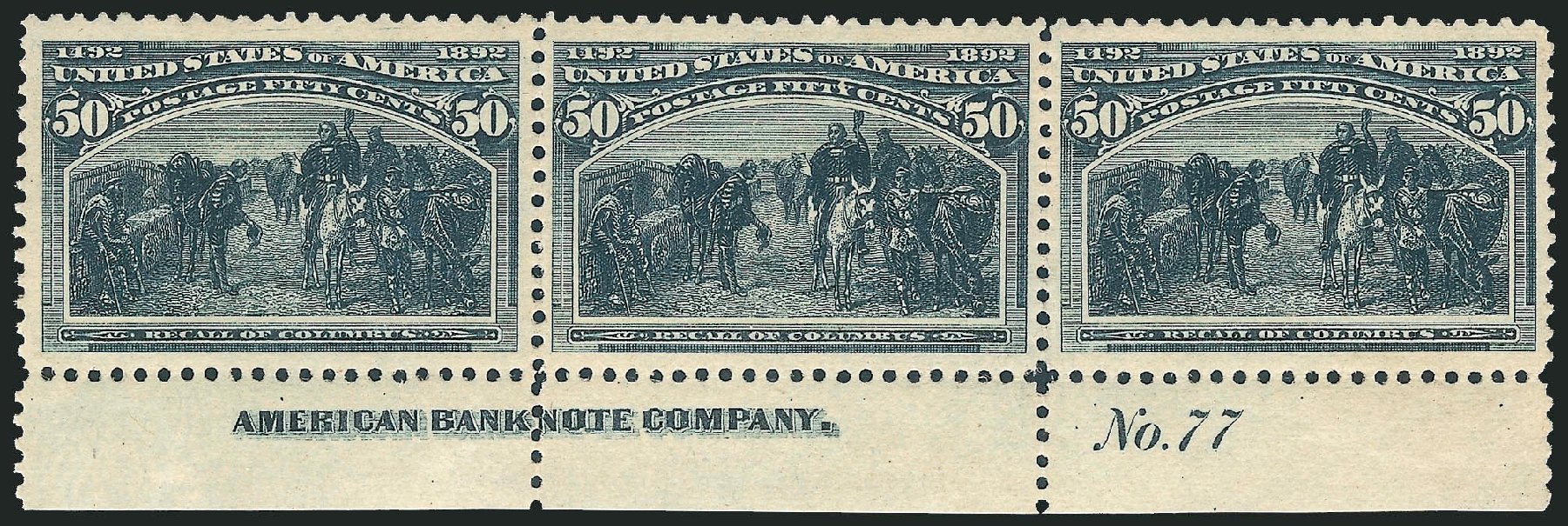 Values of US Stamp Scott Catalogue # 240 - 50c 1893 Columbian Exposition. Robert Siegel Auction Galleries, Dec 2011, Sale 1017, Lot 628