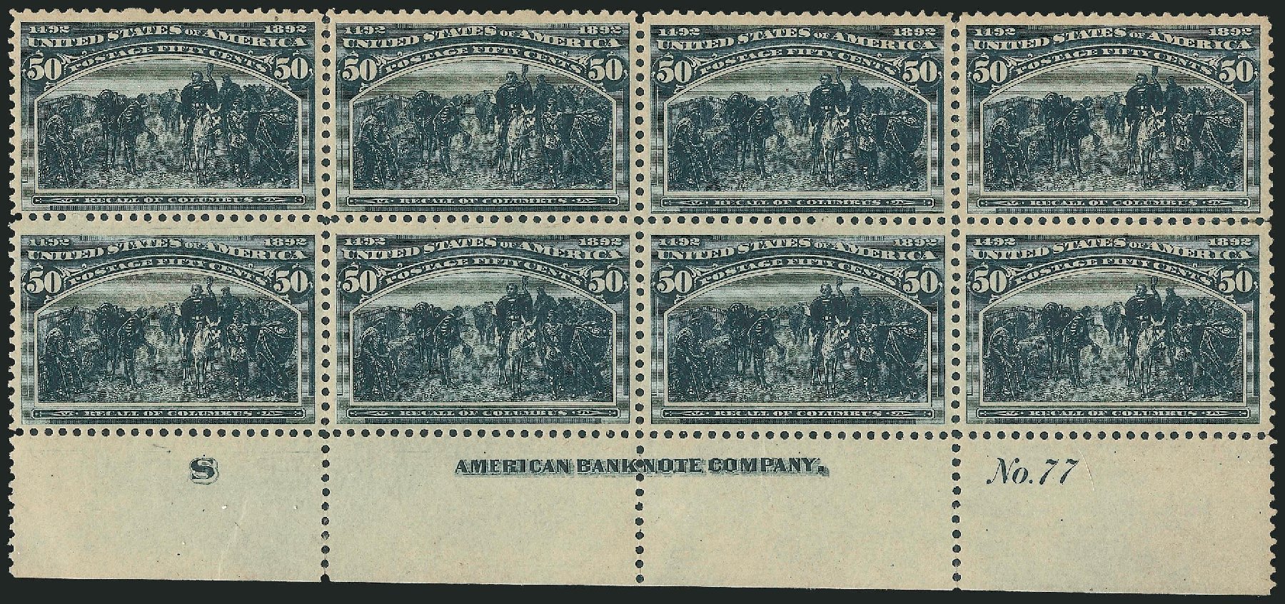 Cost of US Stamps Scott Cat. 240: 1893 50c Columbian Exposition. Robert Siegel Auction Galleries, Mar 2013, Sale 1040, Lot 1548