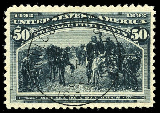 Price of US Stamp Scott Cat. #240 - 1893 50c Columbian Exposition. Matthew Bennett International, Feb 2012, Sale 340, Lot 319