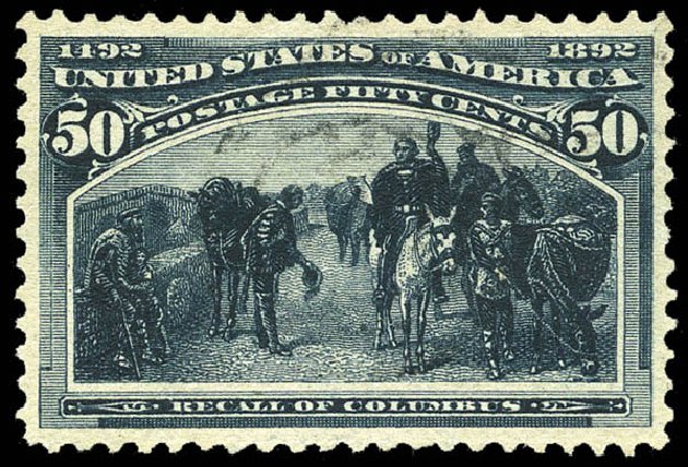 US Stamps Values Scott Catalogue #240: 1893 50c Columbian Exposition. Matthew Bennett International, May 2014, Sale 350, Lot 359