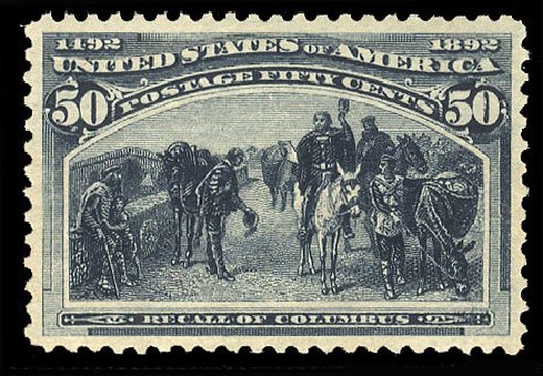 Costs of US Stamps Scott Cat. # 240 - 1893 50c Columbian Exposition. Cherrystone Auctions, Jan 2009, Sale 200901, Lot 169