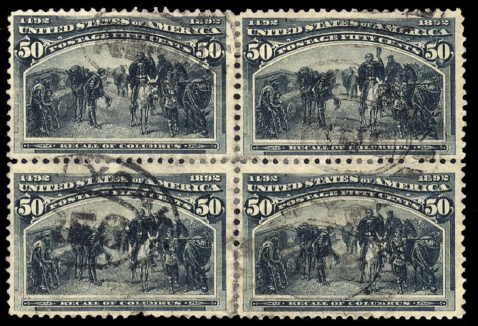 US Stamp Price Scott Cat. 240: 1893 50c Columbian Exposition. Cherrystone Auctions, Nov 2010, Sale 201011, Lot 129