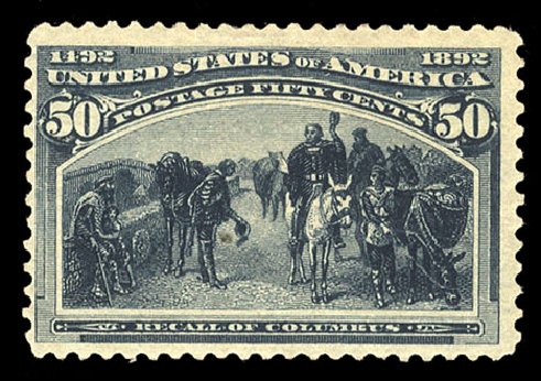 Cost of US Stamps Scott Catalogue #240 - 1893 50c Columbian Exposition. Cherrystone Auctions, Mar 2015, Sale 201503, Lot 29