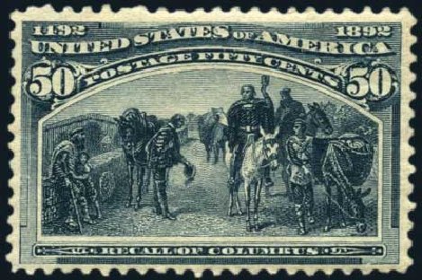 Costs of US Stamp Scott Catalog # 240 - 1893 50c Columbian Exposition. Harmer-Schau Auction Galleries, Oct 2009, Sale 83, Lot 389