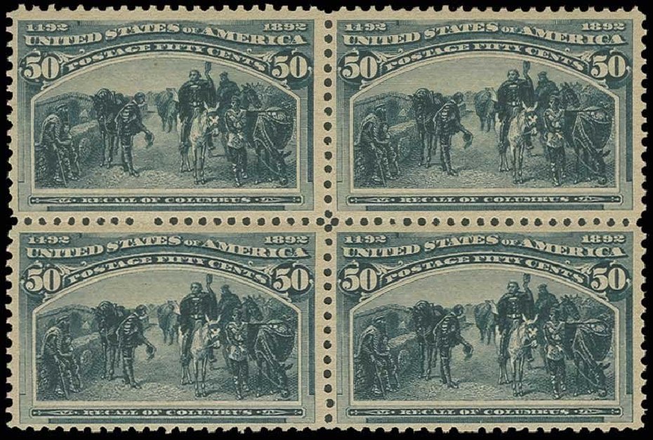 US Stamp Prices Scott #240: 1893 50c Columbian Exposition. H.R. Harmer, Jun 2013, Sale 3003, Lot 1159