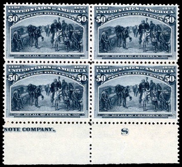 Costs of US Stamp Scott #240 - 1893 50c Columbian Exposition. Daniel Kelleher Auctions, Sep 2014, Sale 655, Lot 319