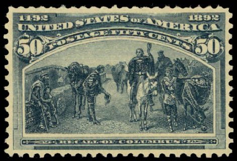 US Stamps Prices Scott Catalog # 240 - 1893 50c Columbian Exposition. Daniel Kelleher Auctions, Jan 2015, Sale 663, Lot 1469