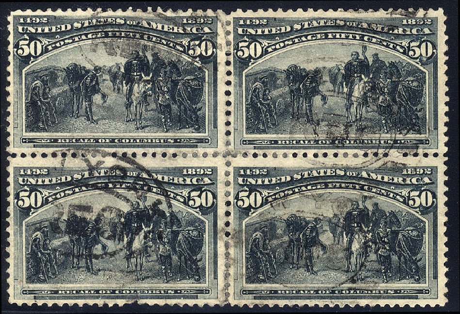 Cost of US Stamp Scott Catalogue #240: 1893 50c Columbian Exposition. Cherrystone Auctions, Jan 2009, Sale 200901, Lot 170