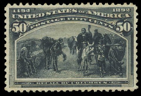 Value of US Stamps Scott Catalog #240: 1893 50c Columbian Exposition. Daniel Kelleher Auctions, Oct 2012, Sale 632, Lot 1140