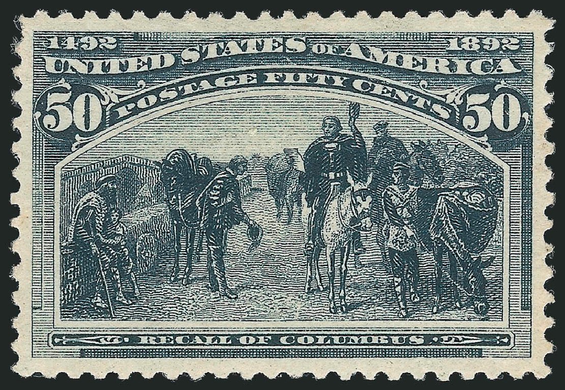 Costs of US Stamp Scott Cat. # 240: 50c 1893 Columbian Exposition. Robert Siegel Auction Galleries, Nov 2012, Sale 1034, Lot 220