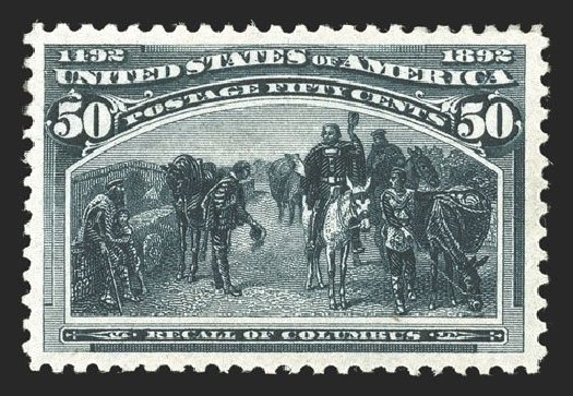 US Stamp Price Scott Cat. #240 - 50c 1893 Columbian Exposition. Spink Shreves Galleries, Nov 2012, Sale 141, Lot 110