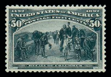 US Stamps Value Scott Catalogue 240 - 50c 1893 Columbian Exposition. Matthew Bennett International, Oct 2007, Sale 322, Lot 2091