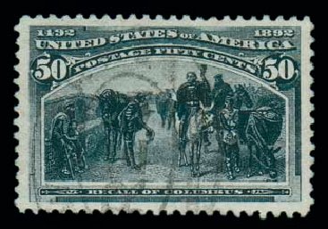 US Stamps Price Scott Cat. #240: 50c 1893 Columbian Exposition. Matthew Bennett International, Dec 2007, Sale 323, Lot 461