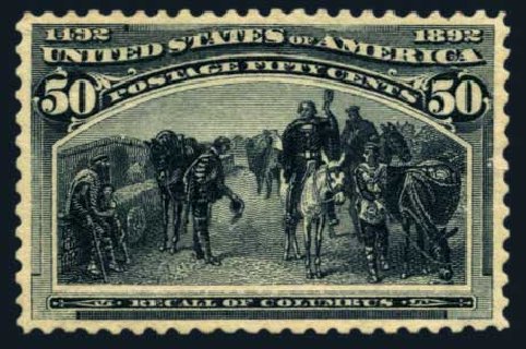 Costs of US Stamp Scott Catalog #240 - 1893 50c Columbian Exposition. Harmer-Schau Auction Galleries, Aug 2014, Sale 102, Lot 1841