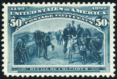 Cost of US Stamps Scott Cat. #240 - 1893 50c Columbian Exposition. Schuyler J. Rumsey Philatelic Auctions, Apr 2015, Sale 60, Lot 2221