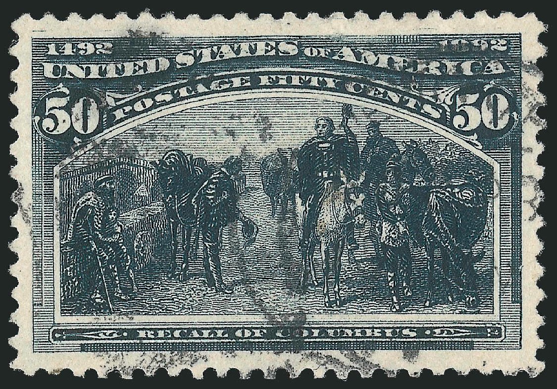 Value of US Stamp Scott Cat. # 240 - 1893 50c Columbian Exposition. Robert Siegel Auction Galleries, Oct 2012, Sale 1032, Lot 3351