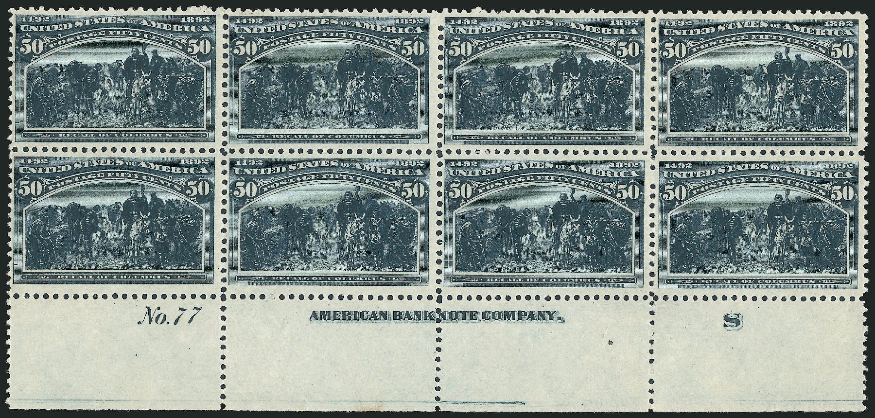 US Stamps Values Scott Cat. 240: 1893 50c Columbian Exposition. Robert Siegel Auction Galleries, Apr 2009, Sale 971, Lot 1161
