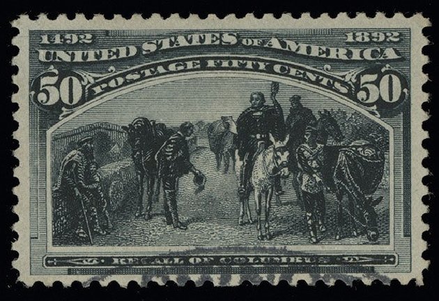 Cost of US Stamps Scott Catalogue #240: 50c 1893 Columbian Exposition. Spink Shreves Galleries, Aug 2013, Sale 144, Lot 181