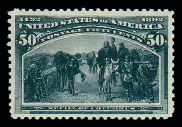 US Stamp Value Scott Cat. 240: 1893 50c Columbian Exposition. Matthew Bennett International, Dec 2007, Sale 325, Lot 1754