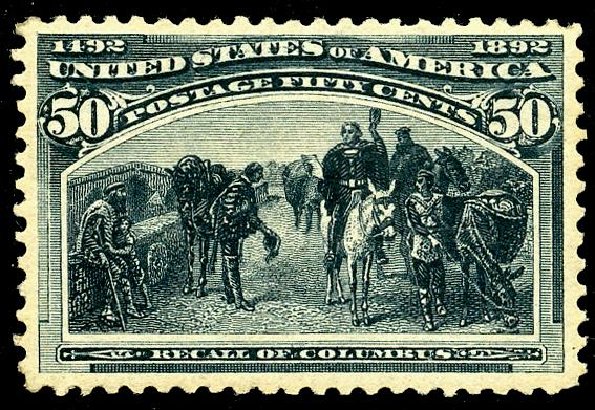 Costs of US Stamp Scott Cat. 240 - 1893 50c Columbian Exposition. Matthew Bennett International, May 2008, Sale 327, Lot 224