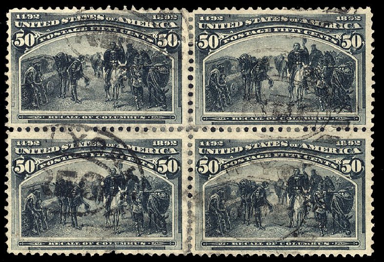 Value of US Stamp Scott Cat. # 240: 50c 1893 Columbian Exposition. Cherrystone Auctions, May 2013, Sale 201305, Lot 94