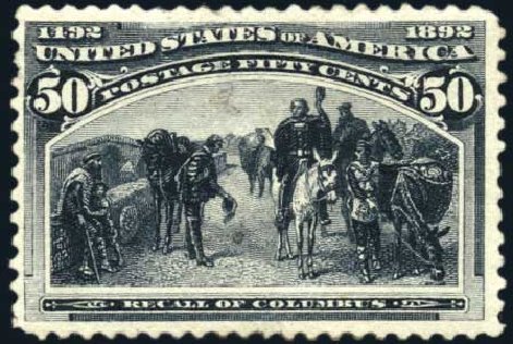 Values of US Stamp Scott Cat. #240: 1893 50c Columbian Exposition. Harmer-Schau Auction Galleries, Oct 2010, Sale 87, Lot 204