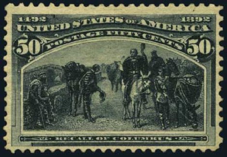 US Stamp Values Scott Catalogue #240 - 1893 50c Columbian Exposition. Harmer-Schau Auction Galleries, Oct 2011, Sale 91, Lot 224