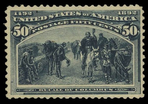 US Stamp Prices Scott # 240 - 1893 50c Columbian Exposition. Daniel Kelleher Auctions, Oct 2011, Sale 626, Lot 234