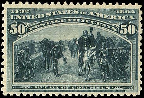 Costs of US Stamp Scott #240: 1893 50c Columbian Exposition. Regency-Superior, Jan 2015, Sale 109, Lot 914