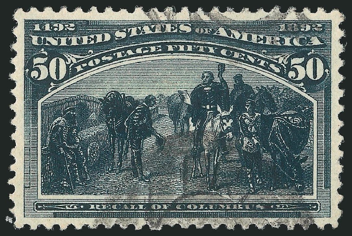 US Stamps Values Scott Catalog #240: 50c 1893 Columbian Exposition. Robert Siegel Auction Galleries, Jul 2014, Sale 1077, Lot 174