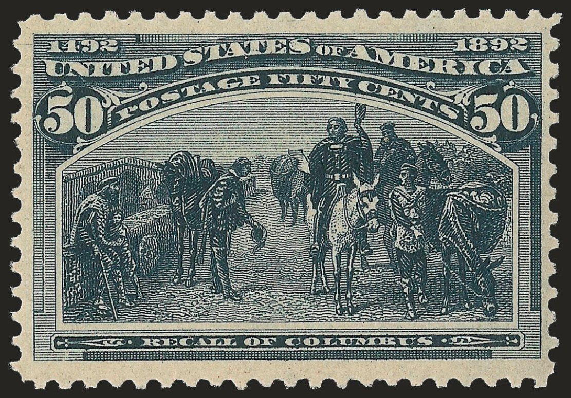 US Stamp Value Scott Catalogue #240 - 1893 50c Columbian Exposition. Robert Siegel Auction Galleries, Apr 2009, Sale 972, Lot 3234