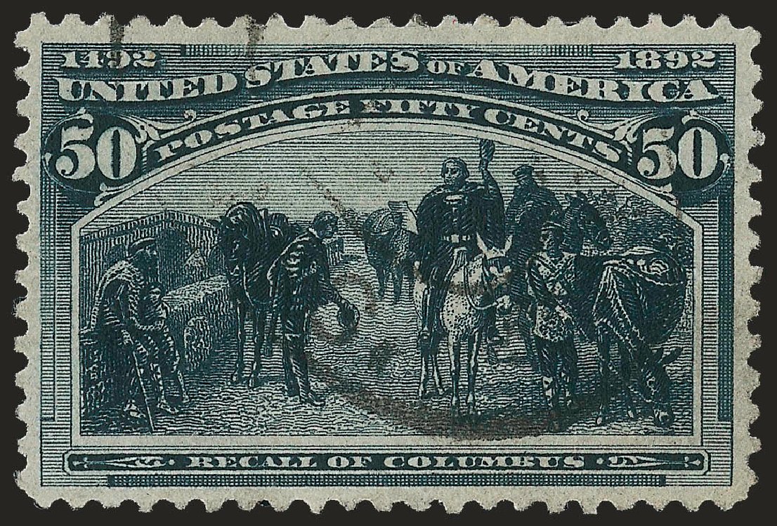 US Stamp Value Scott # 240 - 1893 50c Columbian Exposition. Robert Siegel Auction Galleries, Apr 2010, Sale 984, Lot 564