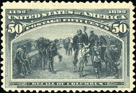 Value of US Stamps Scott Catalogue #240: 50c 1893 Columbian Exposition. Spink Shreves Galleries, Jan 2015, Sale 150, Lot 124