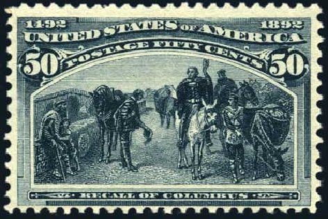 US Stamps Value Scott Cat. # 240: 50c 1893 Columbian Exposition. Harmer-Schau Auction Galleries, Mar 2011, Sale 89, Lot 225