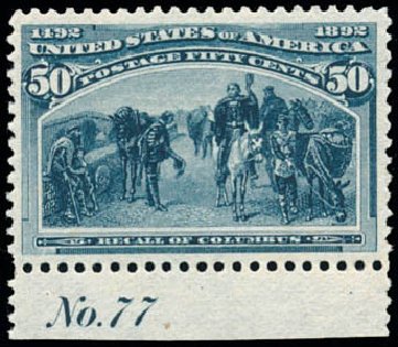 Costs of US Stamps Scott # 240 - 50c 1893 Columbian Exposition. Schuyler J. Rumsey Philatelic Auctions, Apr 2015, Sale 60, Lot 2735